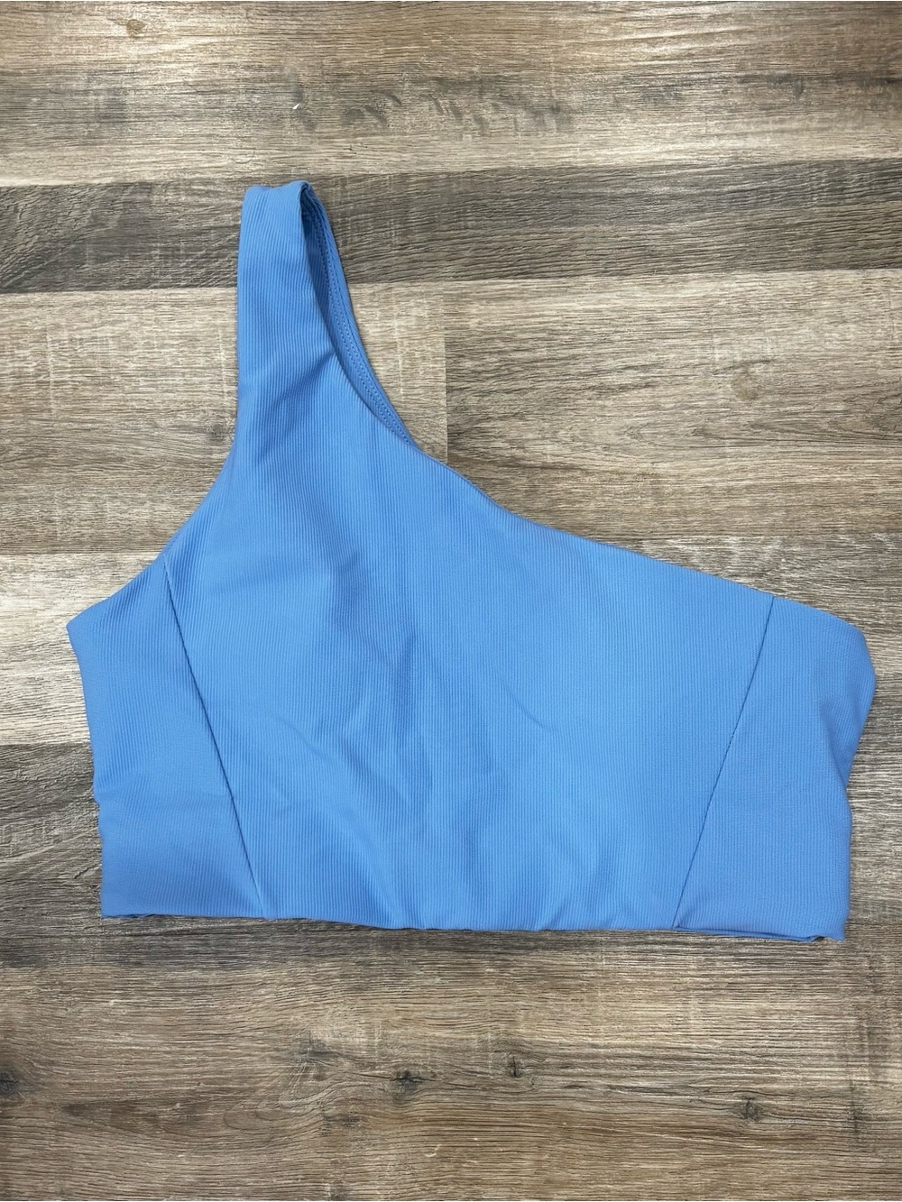 Wilo The Label One-Shoulder Crop Top in Sky Blue